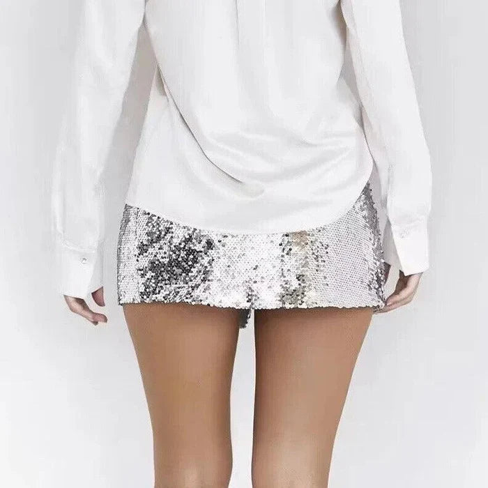 Mermaid Way Glitter Bling Sequin Mini Skirt