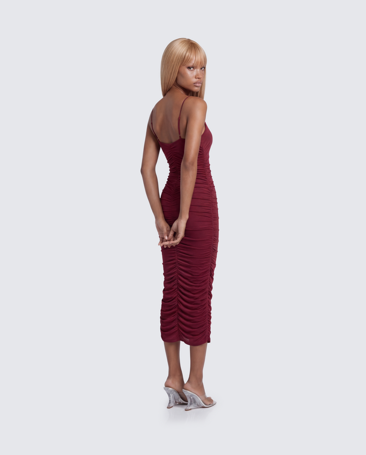 Finesse Nix Burgundy Maxi Dress