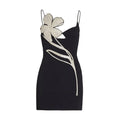 Mermaid Way Jeonsa Black Diamond Floral Party Mini Dress