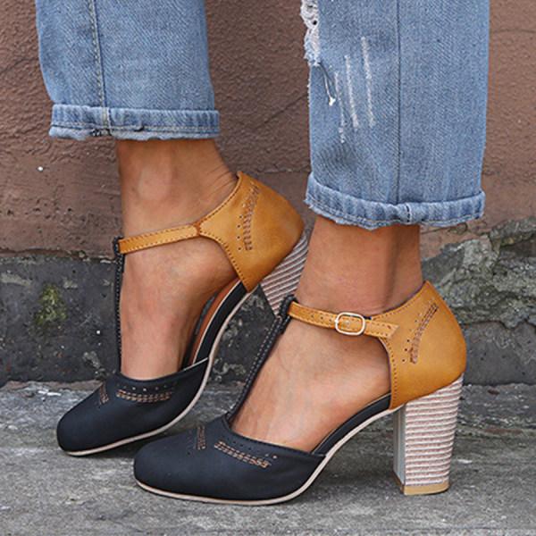 Harper & Lane Colleen - T-Strap Block Heels