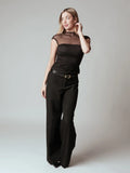 Klassy Mesh Mock Cap Sleeve