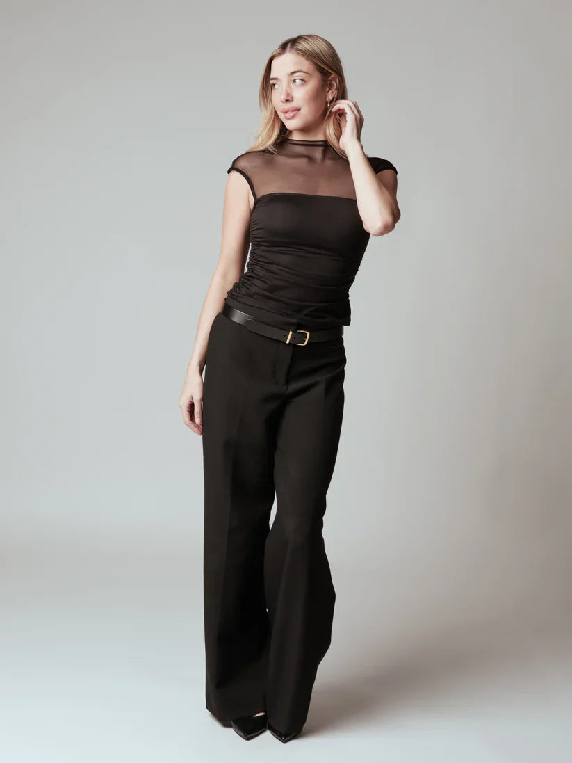 Klassy Mesh Mock Cap Sleeve