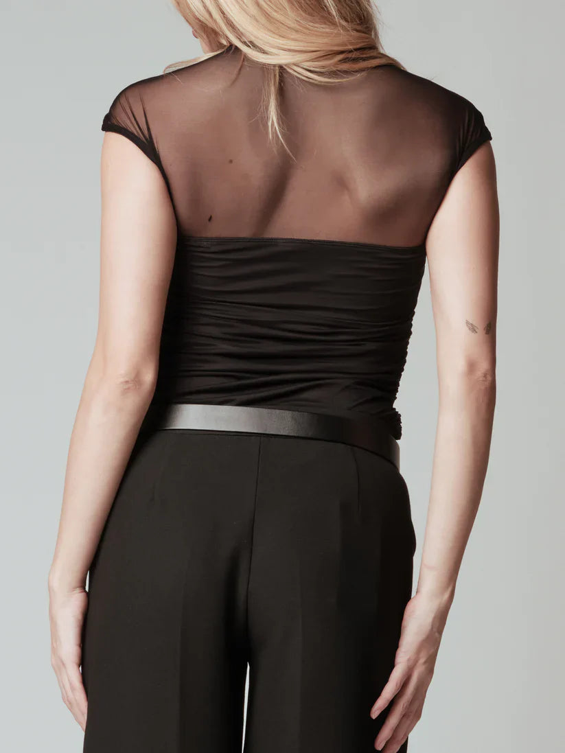 Klassy Mesh Mock Cap Sleeve