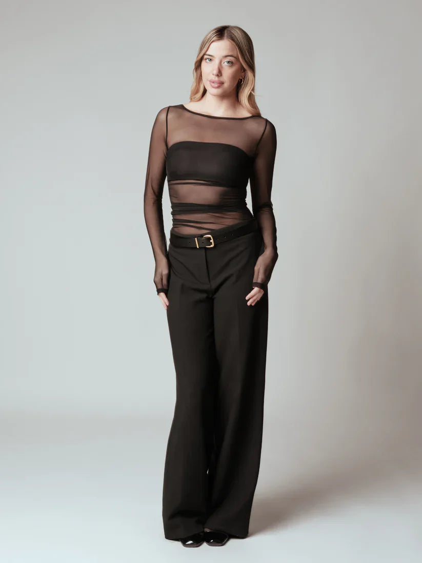 Klassy Mesh Bandeau Long Sleeve