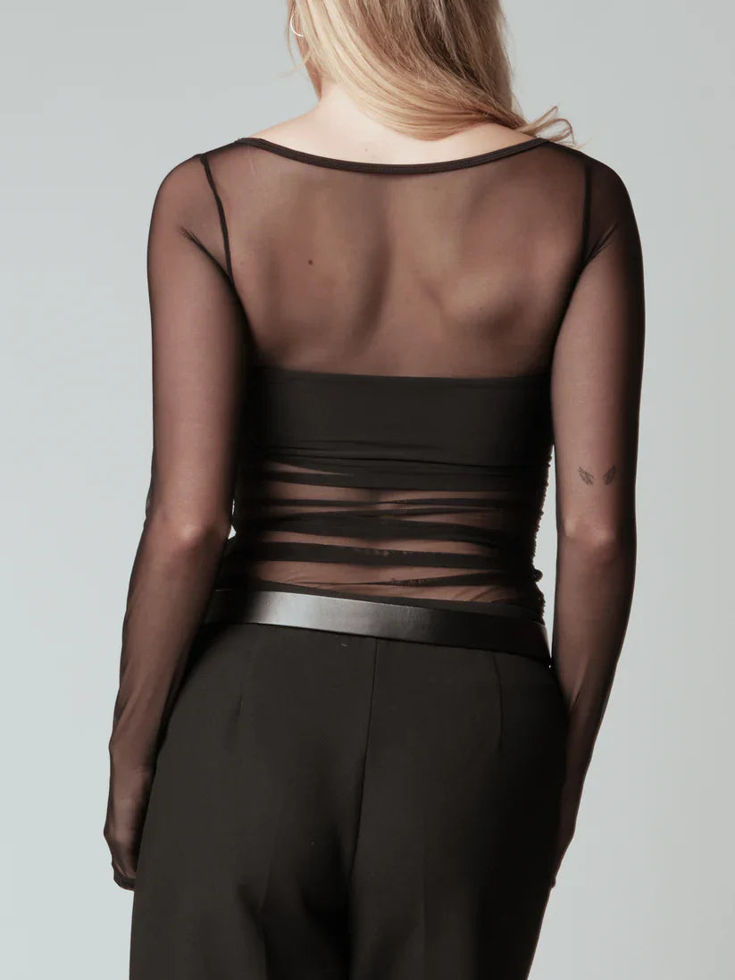 Klassy Mesh Bandeau Long Sleeve
