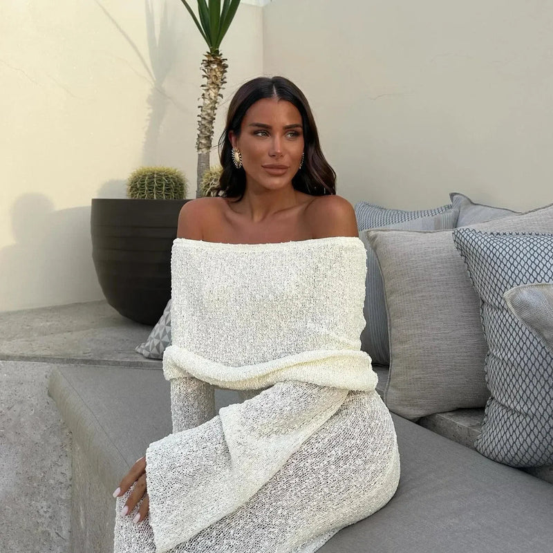 Mermaid Way Love Story Off-Shoulder Maxi Dress