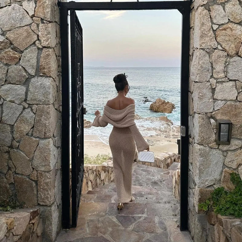 Mermaid Way Love Story Off-Shoulder Maxi Dress
