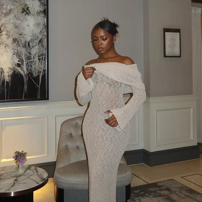 *Love Story Off-Shoulder Maxi Dress