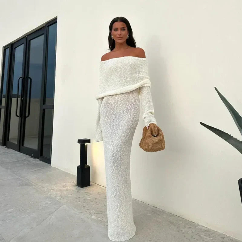Mermaid Way Love Story Off-Shoulder Maxi Dress