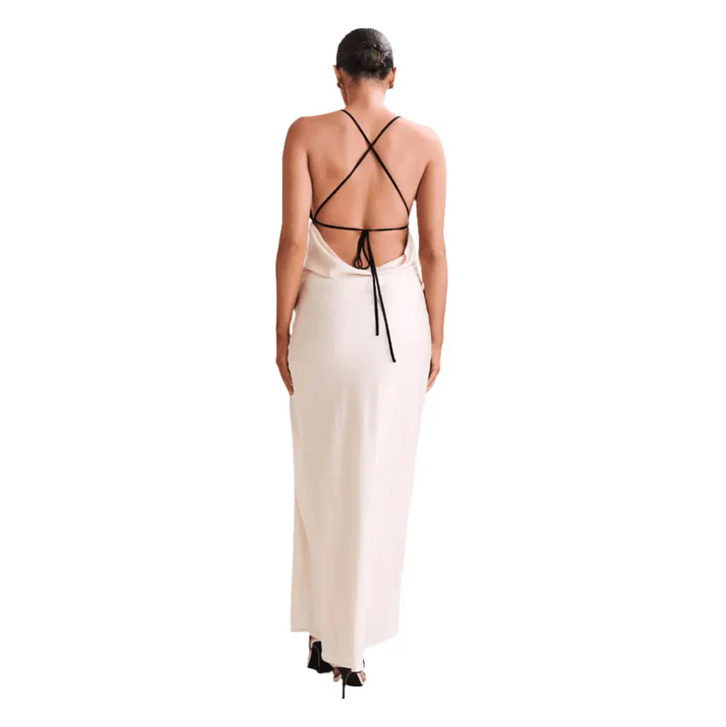 Mermaid Way Loveline Satin Slip Lace Maxi Dress