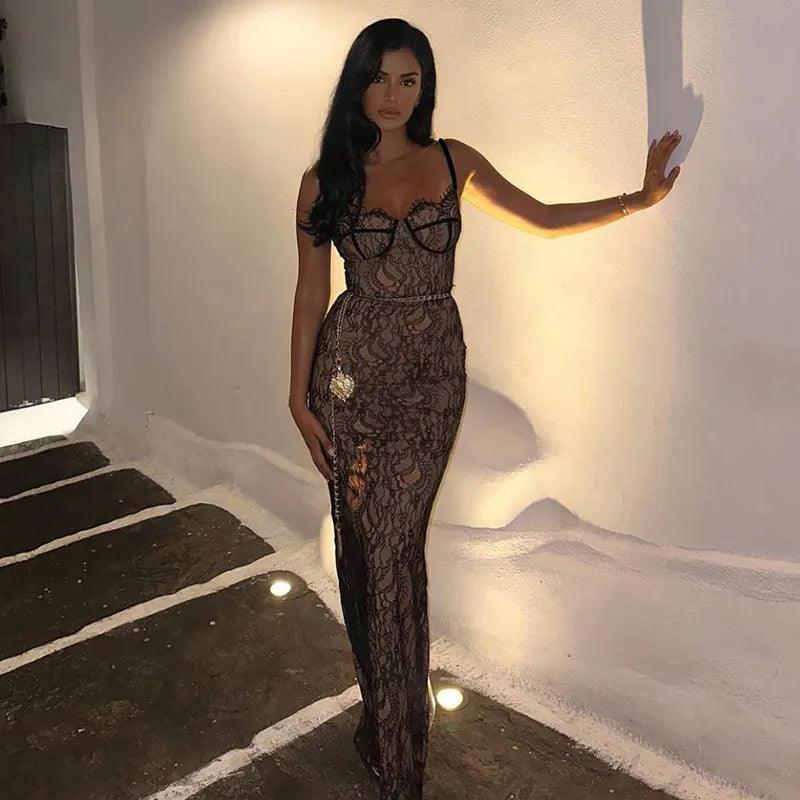 Mermaid Way Lovely Lace Backless Maxi Dress