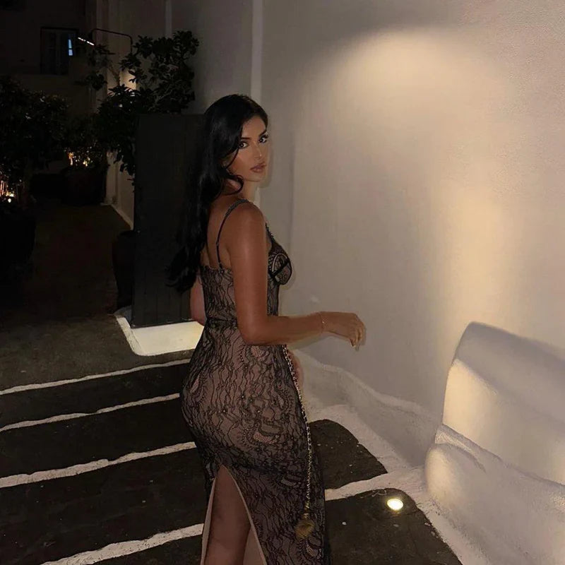 Mermaid Way Lovely Lace Backless Maxi Dress