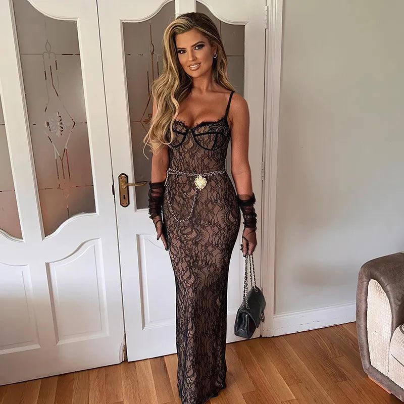 Mermaid Way Lovely Lace Backless Maxi Dress