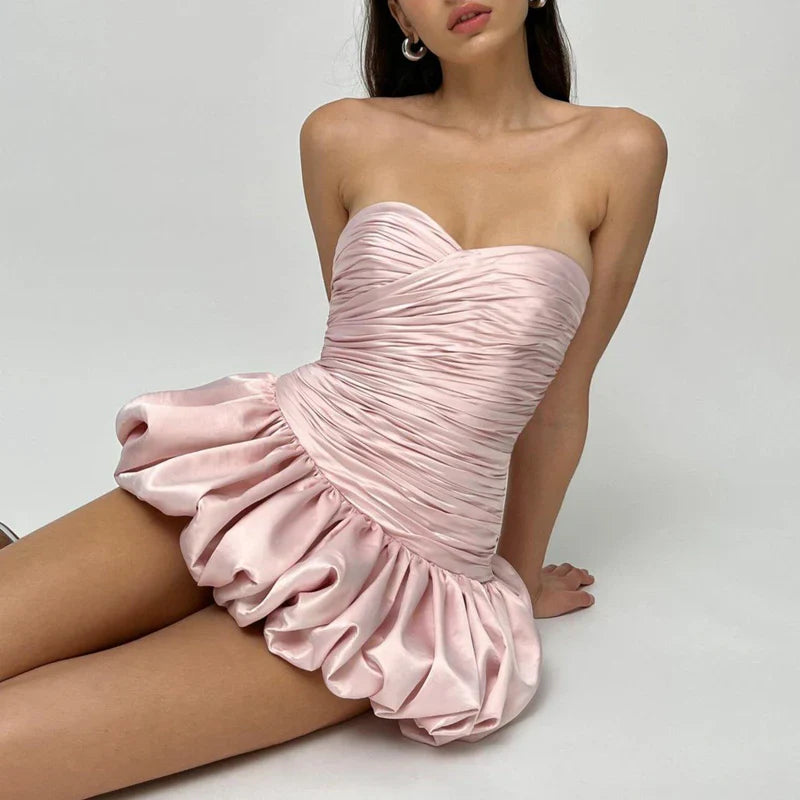 Mermaid Way Lovely Layers Ruched Puffy Mini Dress