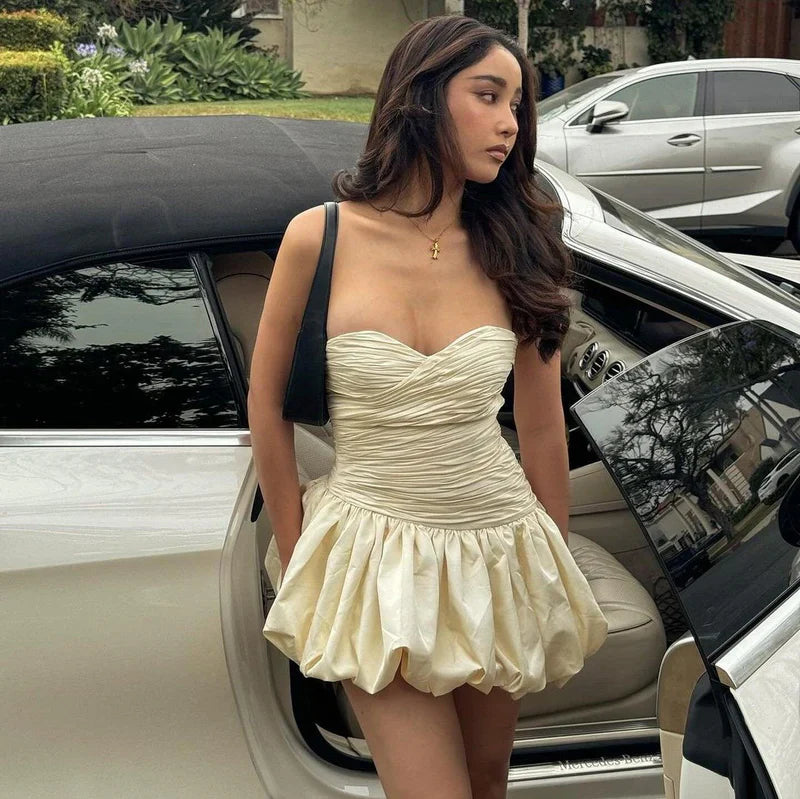 Mermaid Way Lovely Layers Ruched Puffy Mini Dress