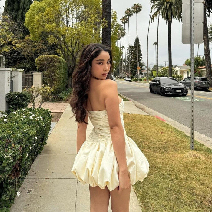 *Lovely Layers Ruched Puffy Mini Dress