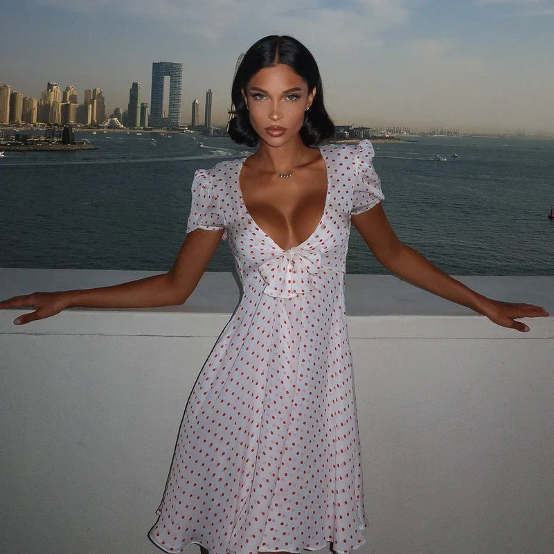 Mermaid Way Maelis Polka Dot Vintage Mini Dress