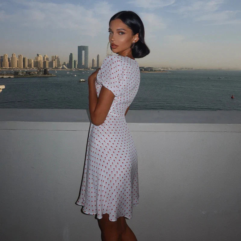 Mermaid Way Maelis Polka Dot Vintage Mini Dress