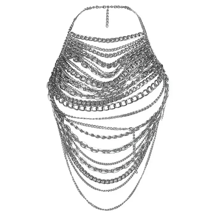 *Mazari Metal Chain Halter Top