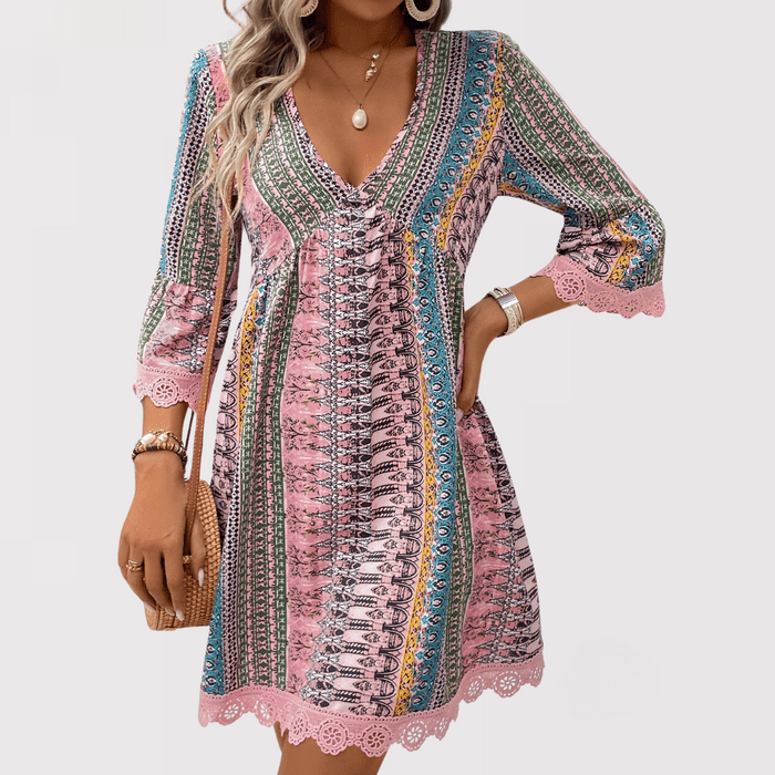 Nabalu Lyrienne | Women’s bohemian V-Neck Dress