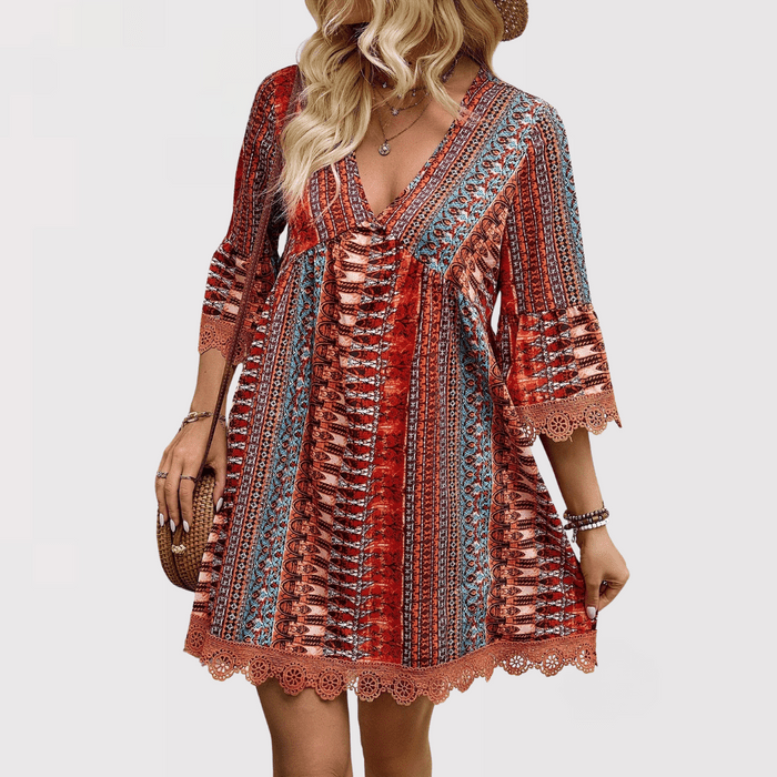 Nabalu Lyrienne | Women’s bohemian V-Neck Dress