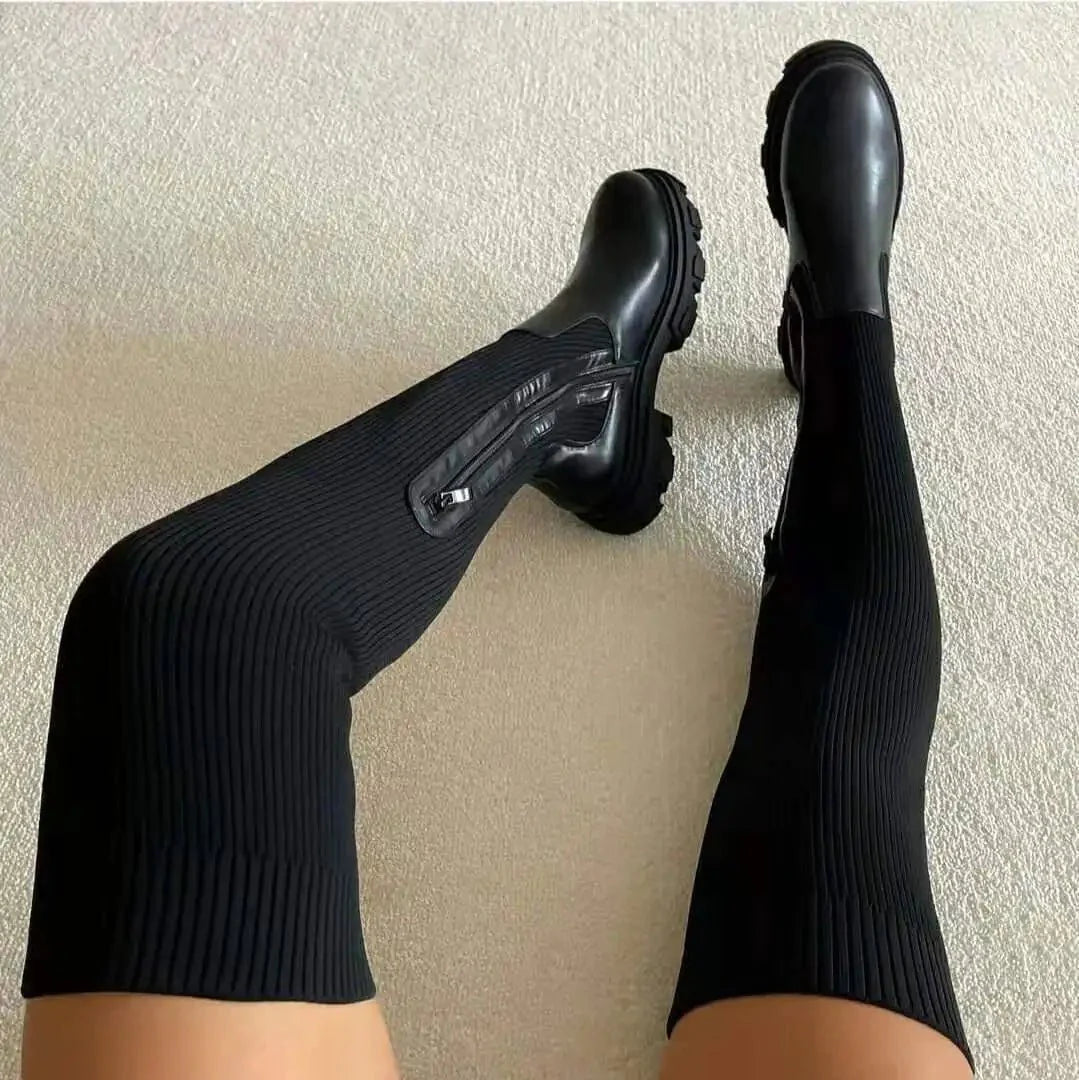 Harper & Lane Riley - Thigh-High Sock Boots