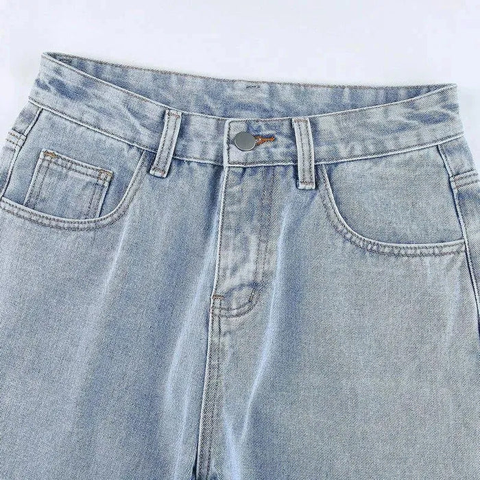 *Nikolett Butterfly Loose Light Blue Jeans