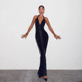 Mermaid Way Noor Ruched Halter Maxi Dress
