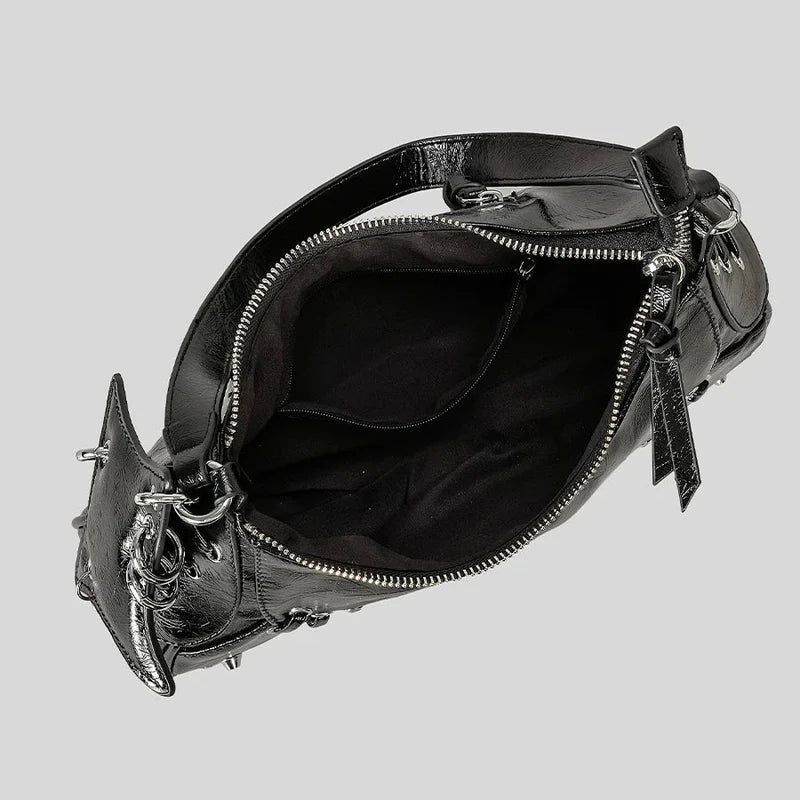 Mermaid Way Noxen Vintage Leather Rivet Shoulder Bag