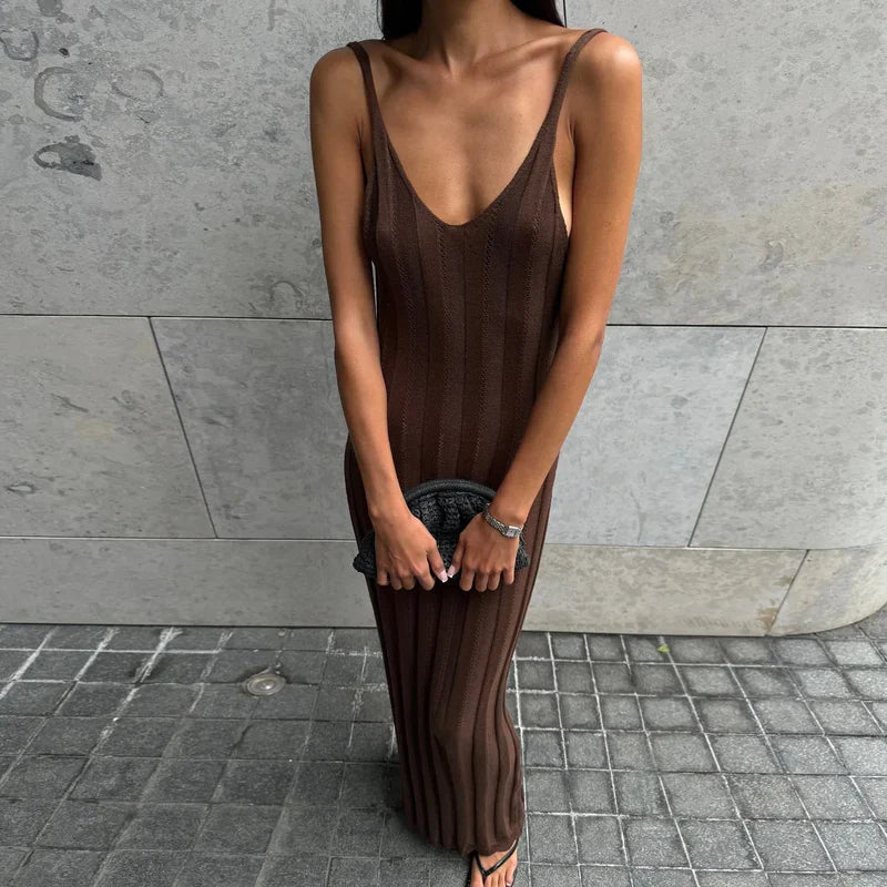 Mermaid Way Nyx Knitted Backless Maxi Dress