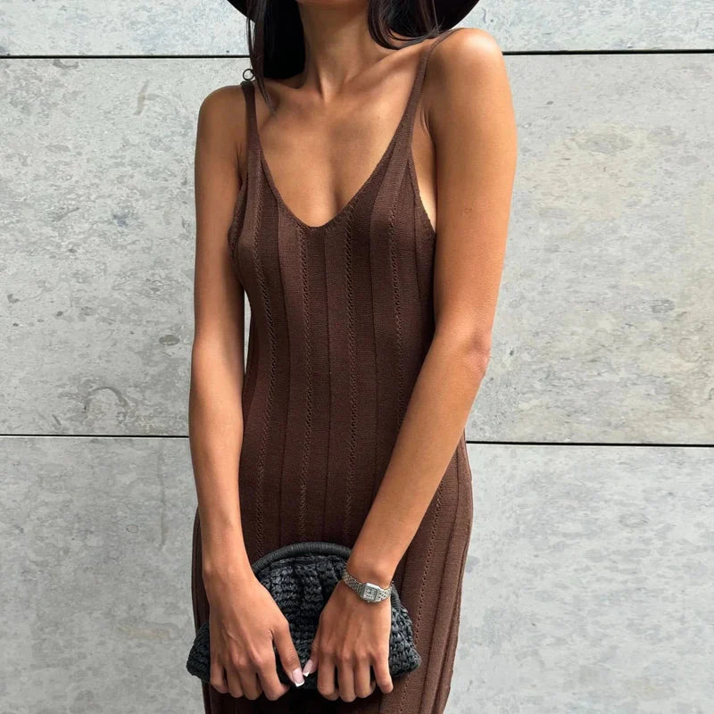 Mermaid Way Nyx Knitted Backless Maxi Dress