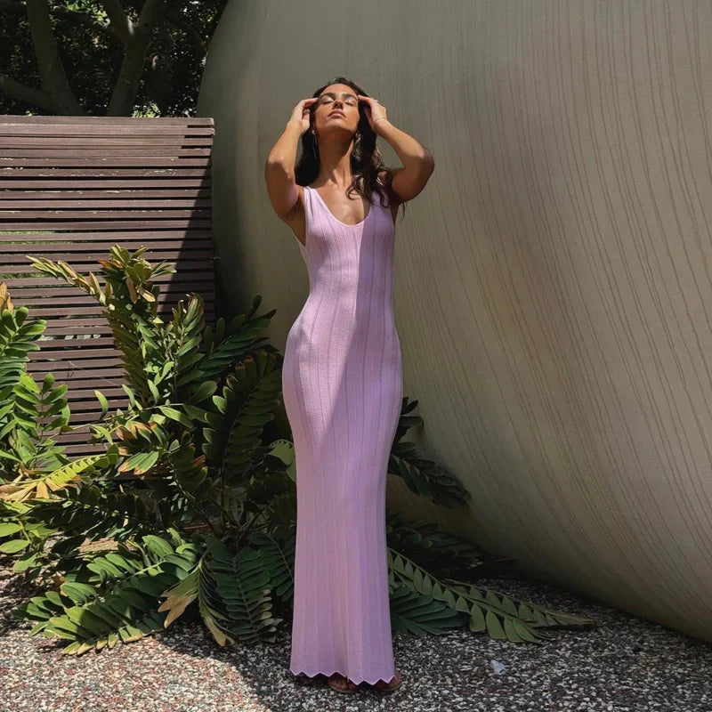 Mermaid Way Nyx Knitted Backless Maxi Dress