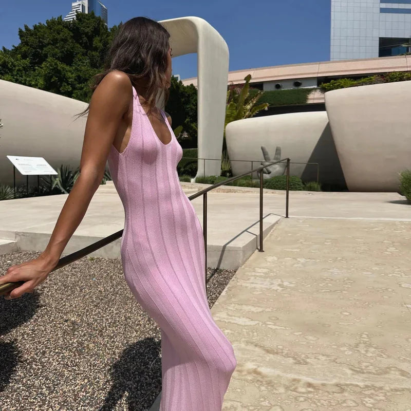 Mermaid Way Nyx Knitted Backless Maxi Dress
