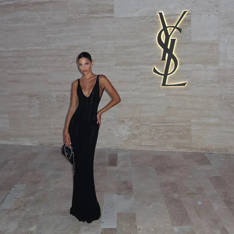 Mermaid Way Nyx Knitted Backless Maxi Dress