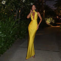 Mermaid Way Only Invites Elegant Yellow Maxi Dress