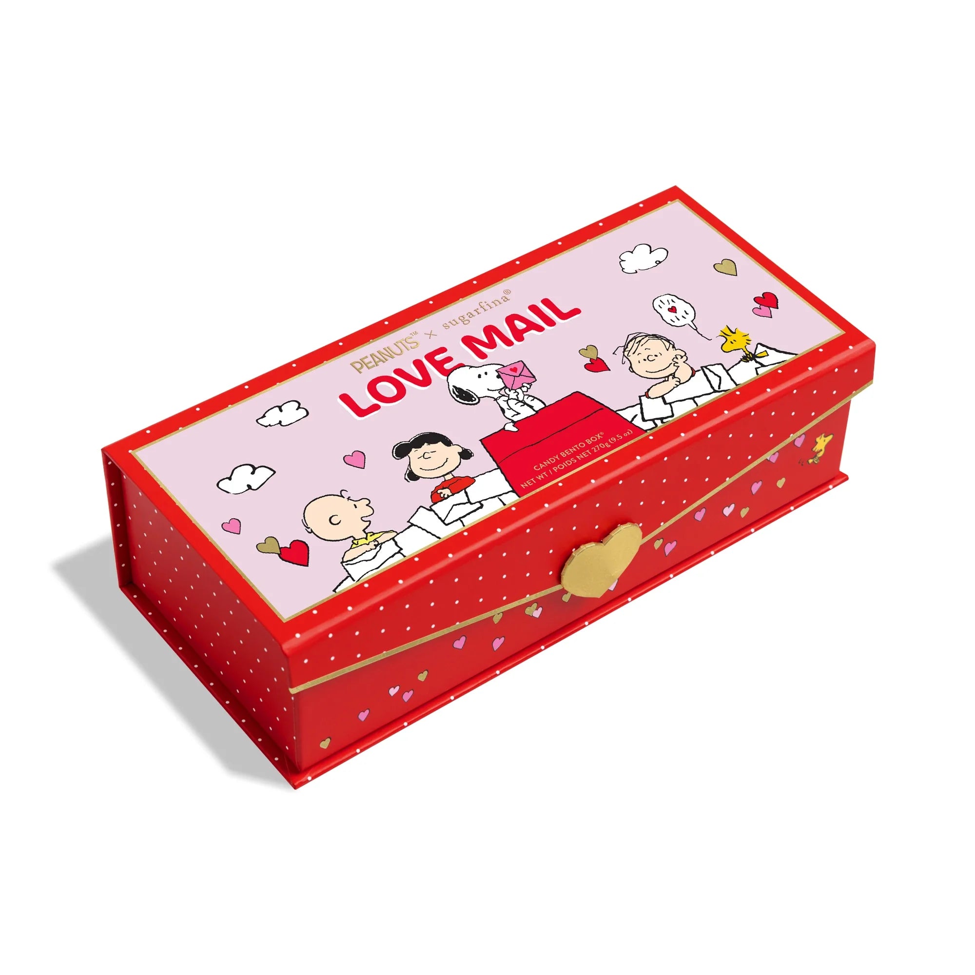 Sugarfina Peanuts x Sugarfina Love Mail 3 Piece Candy Bento Box