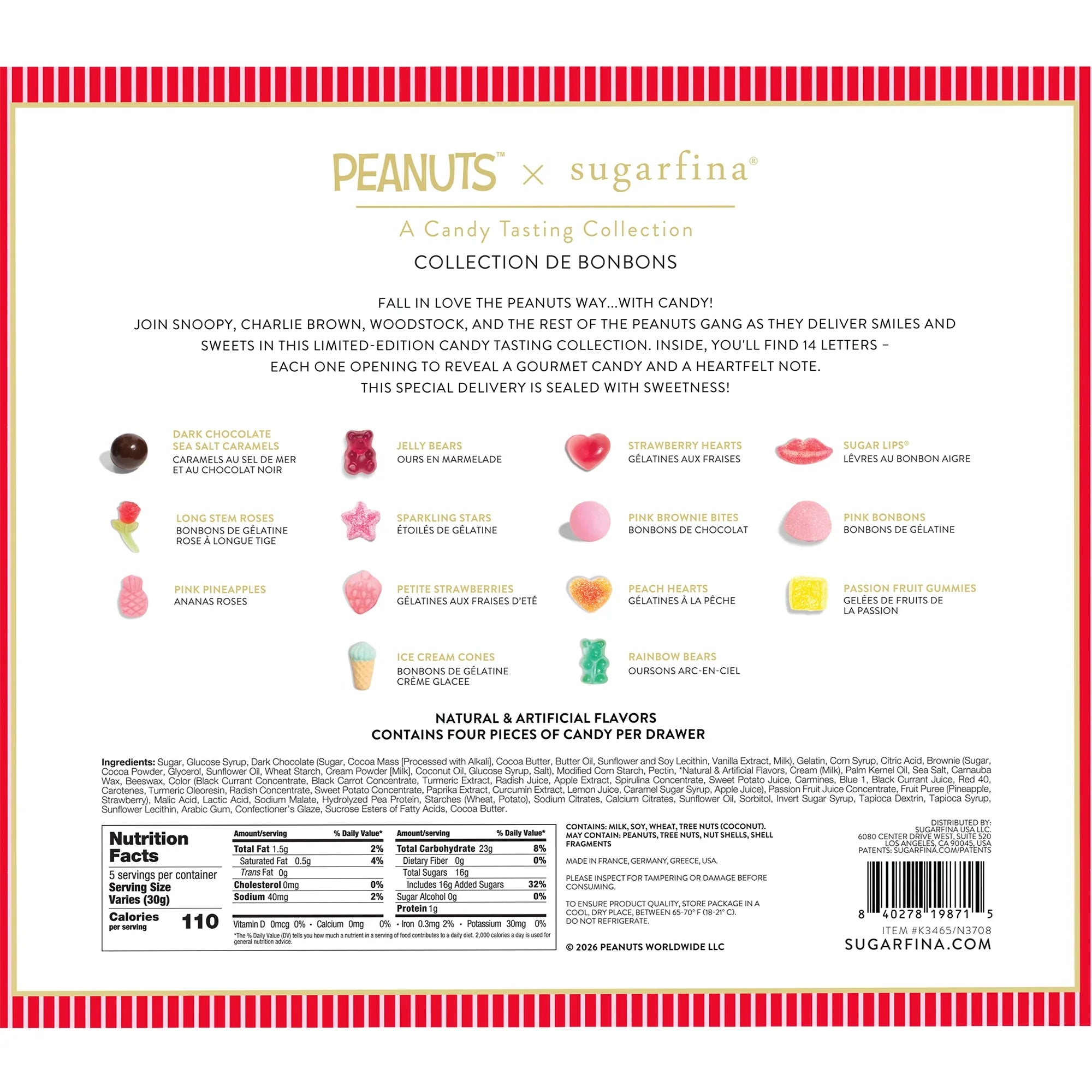 Sugarfina Peanuts x Sugarfina Love Letters Candy Tasting Collection