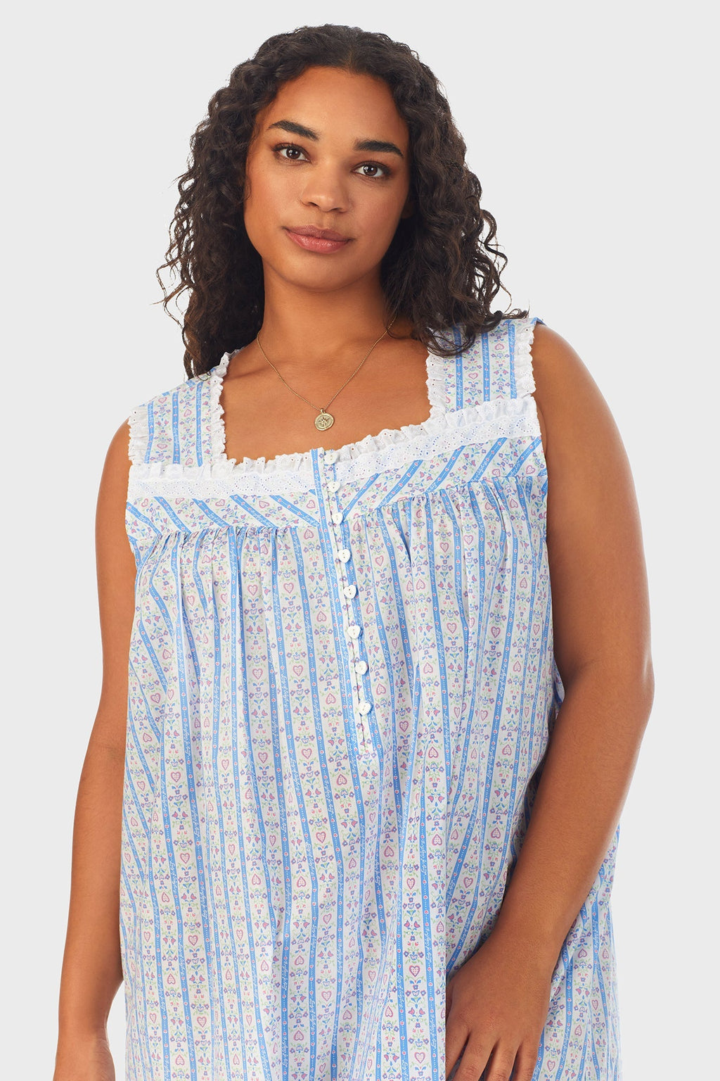 Lanz of Salzburg Women's Tyrolean Heart Cotton Nightgown Plus