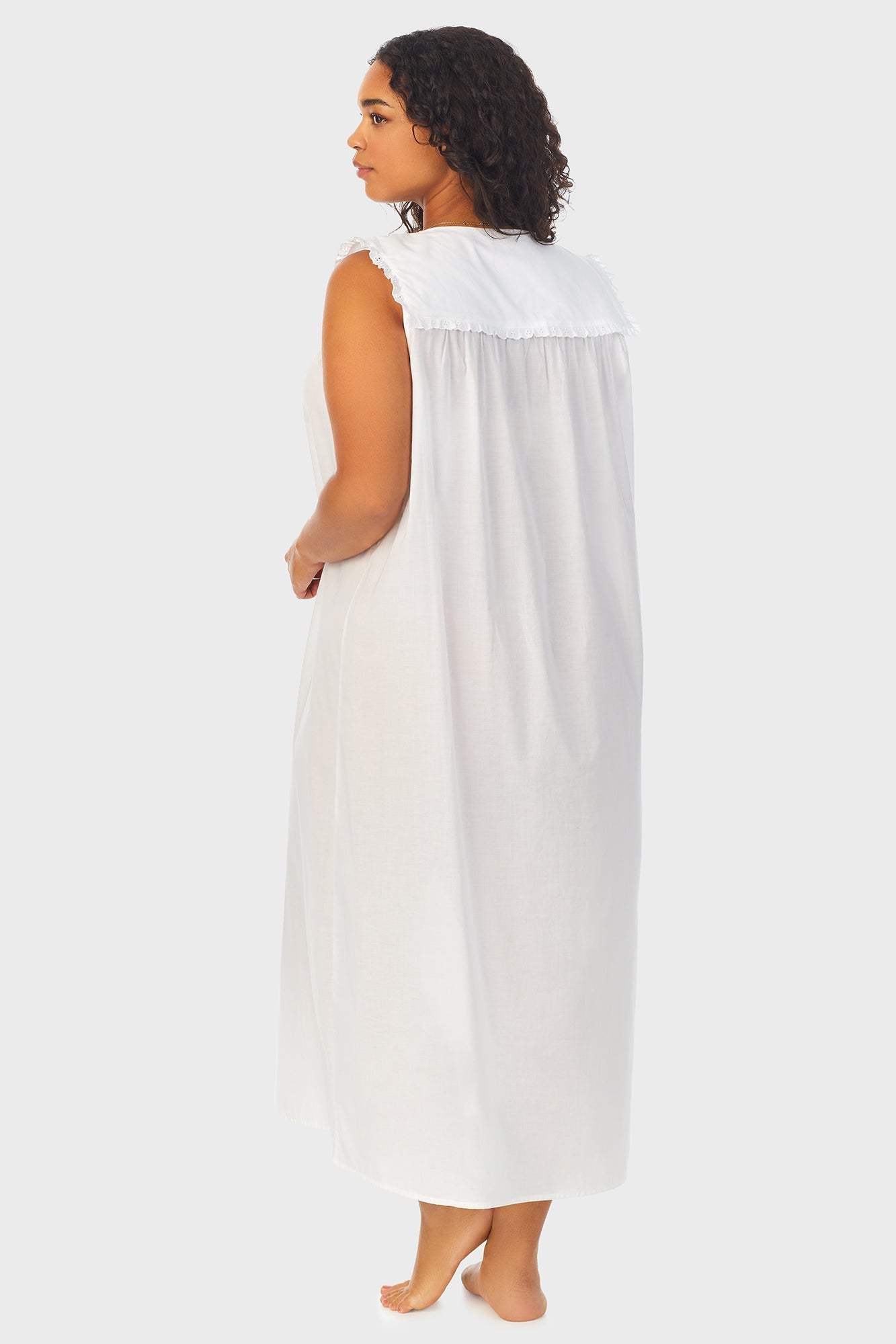 Lanz of Salzburg Women's White Cotton Dream Long Nightgown Plus
