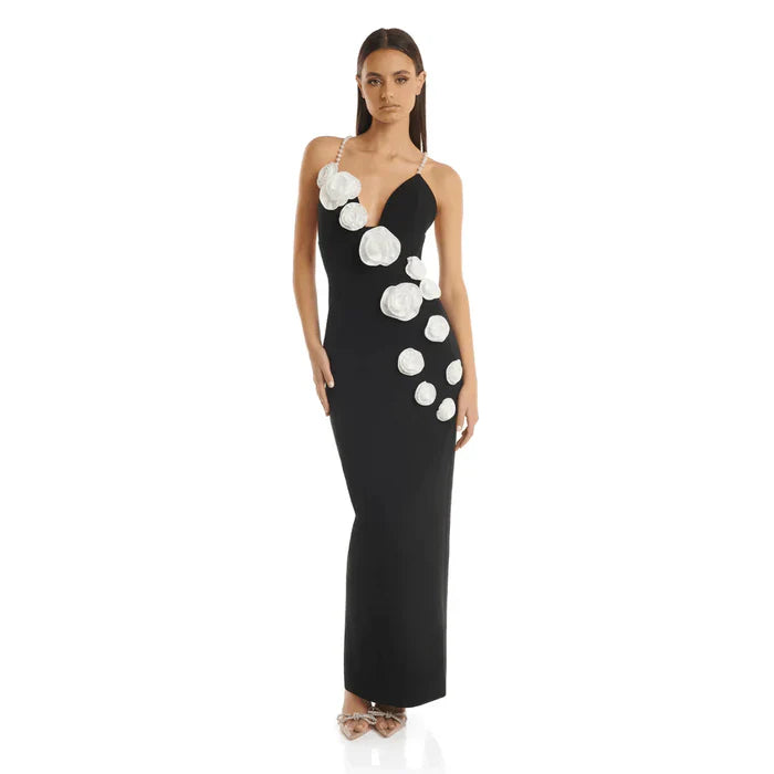*Riverside 3D Flower Maxi Dress