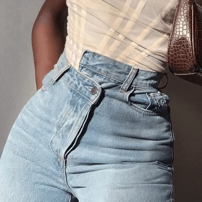 Mermaid Way Rodeo Asymmetric Straight Leg Jeans