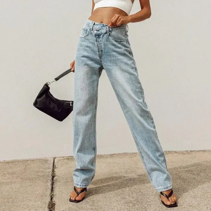 Mermaid Way Rodeo Asymmetric Straight Leg Jeans