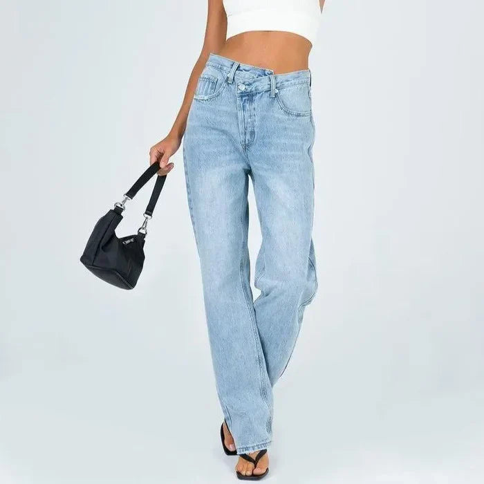 *Rodeo Asymmetric Straight Leg Jeans