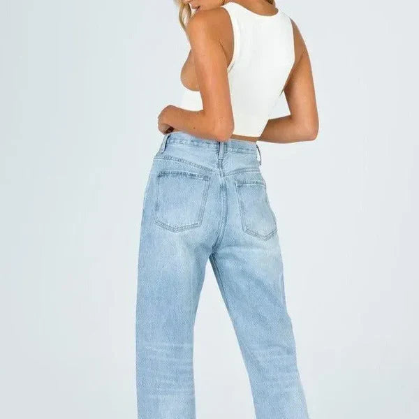 Mermaid Way Rodeo Asymmetric Straight Leg Jeans