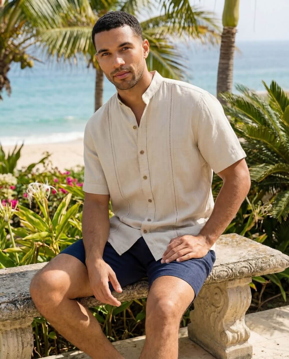 Cotton Natural Men's Cuba Beige Shirt