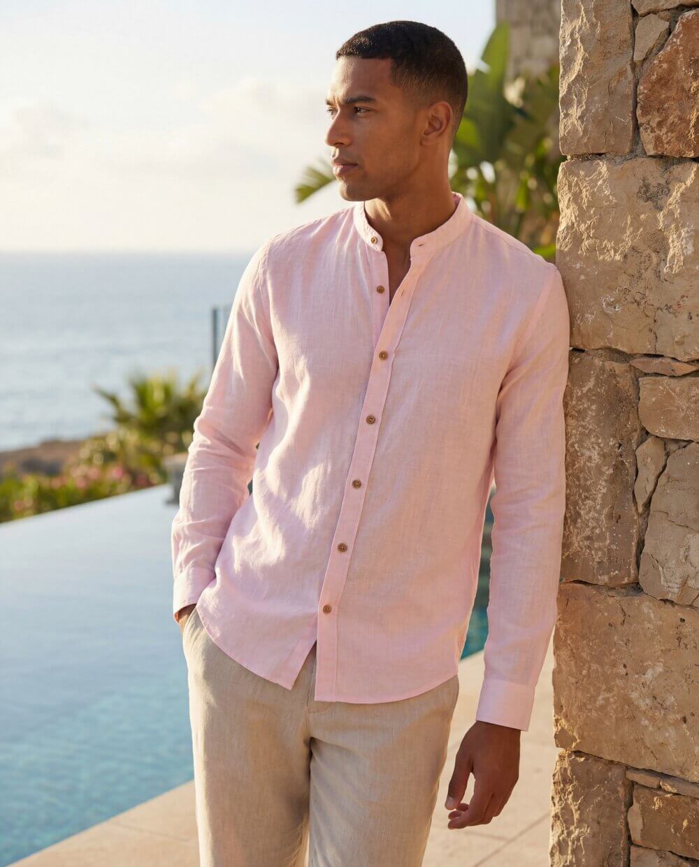 Cotton Natural Men's Luigi Pink Shirt