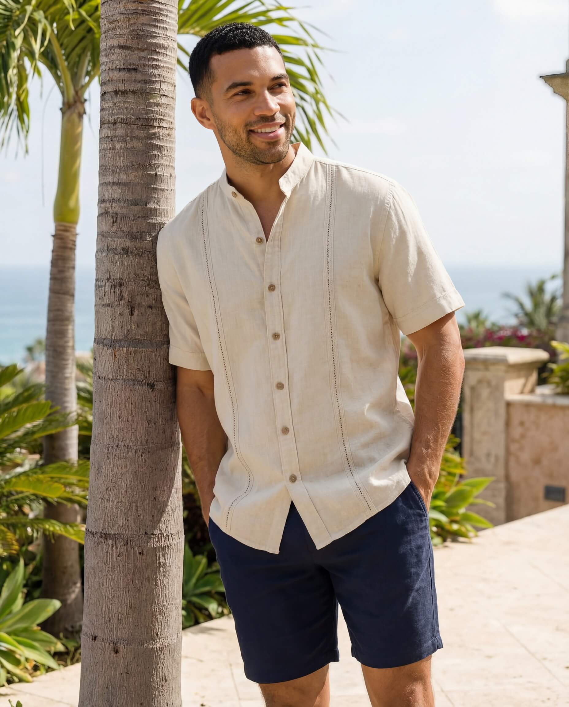 Cotton Natural Men's Cuba Beige Shirt