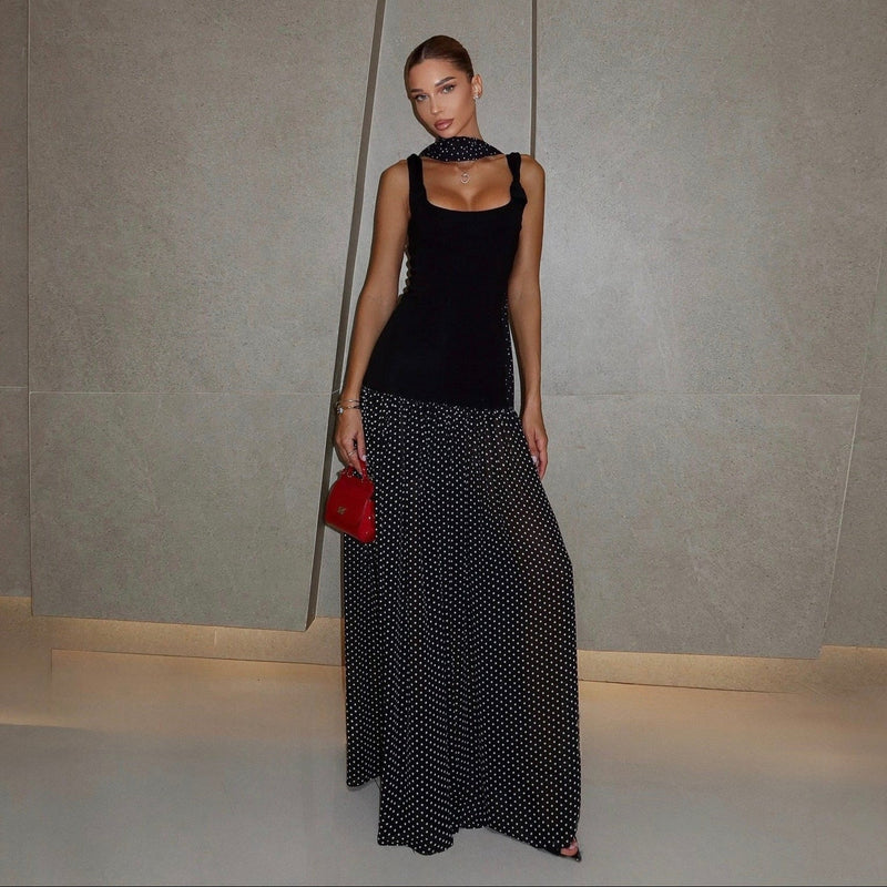 Mermaid Way Secret Look Maxi Dress With Scarf Detail