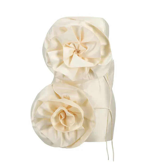 Mermaid Way Serenity Silk Voluminous Flower Corset Mini Dress