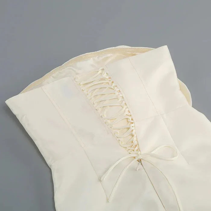 *Serenity Silk Voluminous Flower Corset Mini Dress